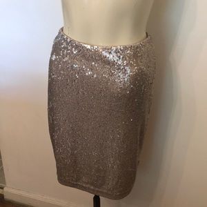 WHBM NWOT beige tan sequin skirt size 00
